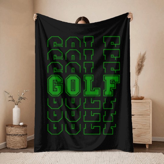 Golf Sport Multi Word Style Throw Blankets