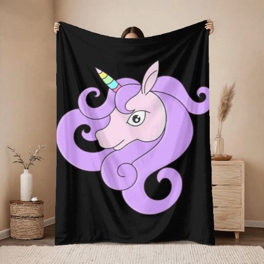 pony lucu Throw Blankets