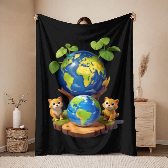 Earth Day Throw Blankets