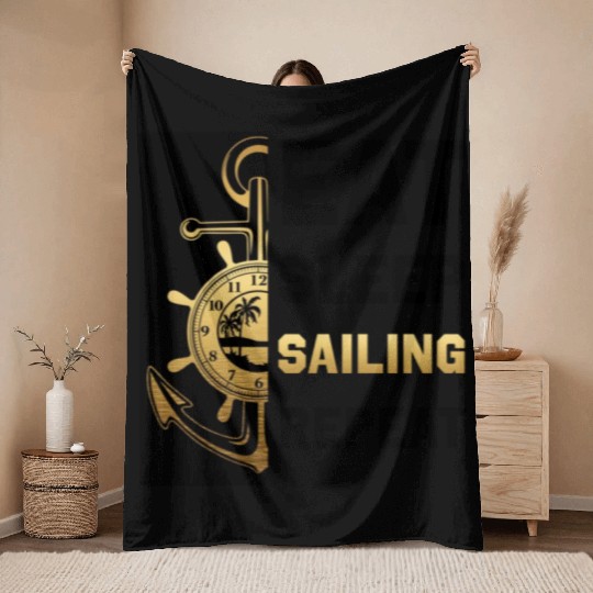 sailor seafarers mariners fun anchor lifestyle sun Throw Blankets