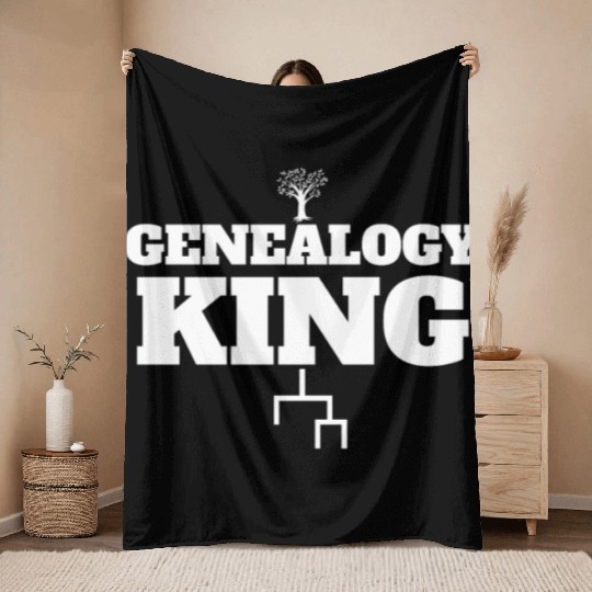 Genealogy King Family Genealogist Lineage Men's Throw Blankets