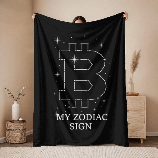 Bitcoin Constellation Funny Crypto Currency Trader Throw Blankets