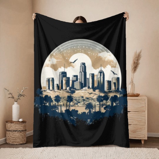 Los Angeles - City of Angels Throw Blankets