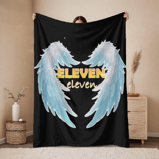 11 11 angel number with positive quote Throw Blankets