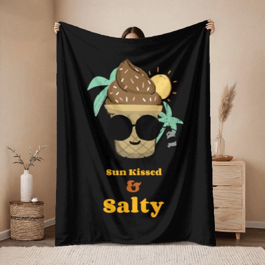sun kissed salty Throw Blankets