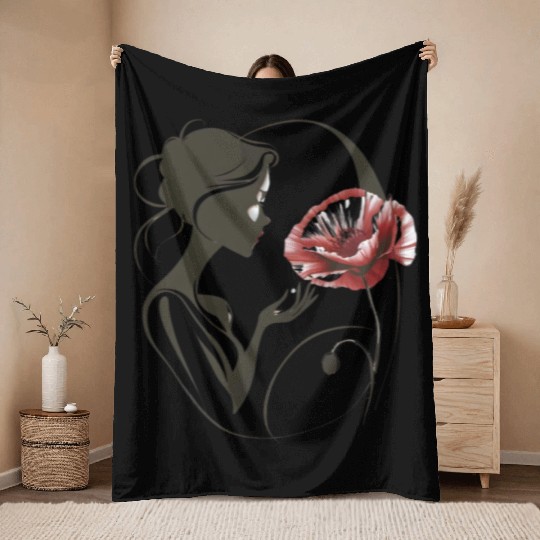 Flower Girl Throw Blankets