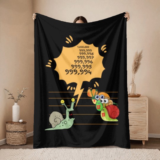 Snails Race - Funny Throw Blankets