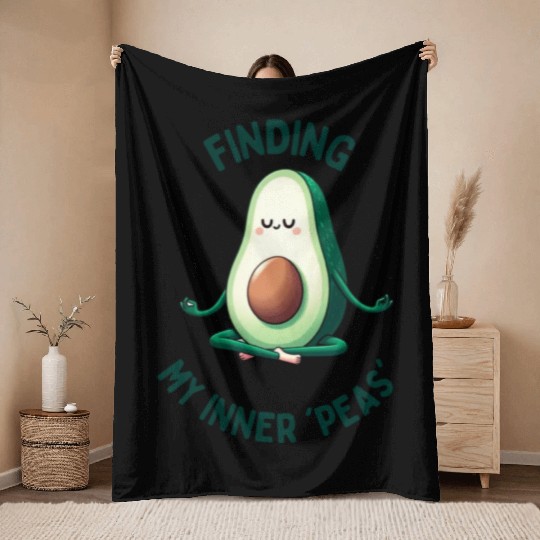 Avocado Yoga - Finding My Inner 'Peas' Throw Blankets