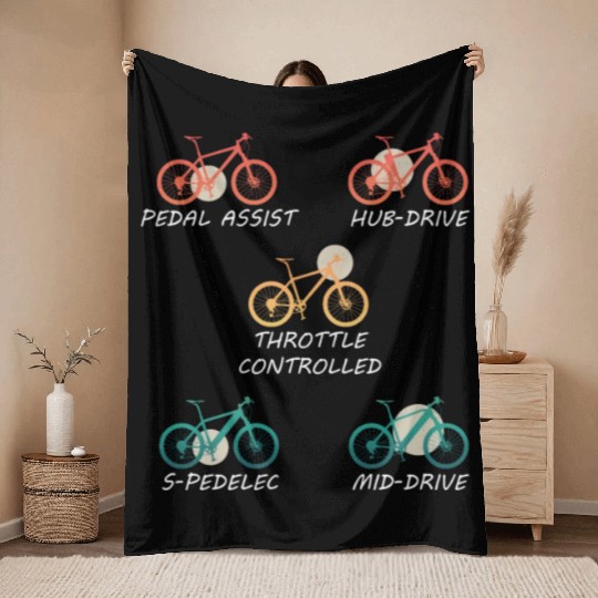 Various Enduro Motocross Motorcycle Types Throw Blankets