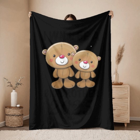 I'm Going To Be A Big Brother 2025 Teddy Bear Throw Blankets
