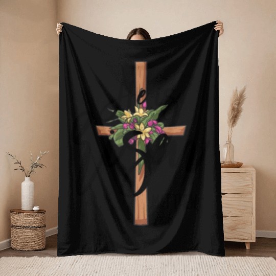 He Is Risen Matthew 28:6 Christian Jesus Is Risen Throw Blankets