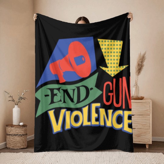 End Gun Violence Throw Blankets
