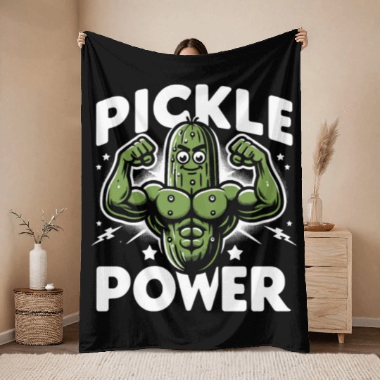 Pickle Lover Funny Pickle Dill pickle Pickled Throw Blankets