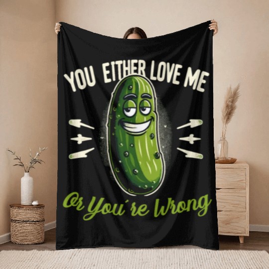 Pickle Lover Funny Pickle Dill pickle Pickled Throw Blankets