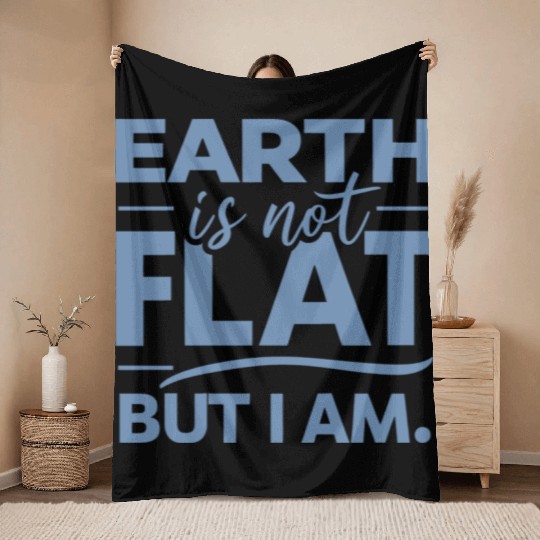 Flat Earth Satire Ironic Jokes Throw Blankets