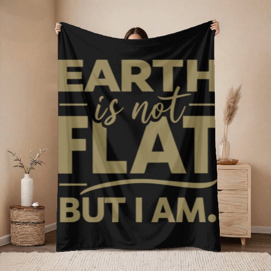 Flat Earth Satire Ironic Jokes Throw Blankets