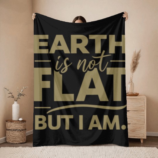 Flat Earth Satire Ironic Jokes Throw Blankets