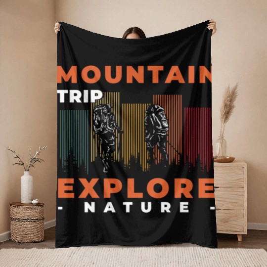 Mountaineering Nature Lover Trekking Alps Throw Blankets