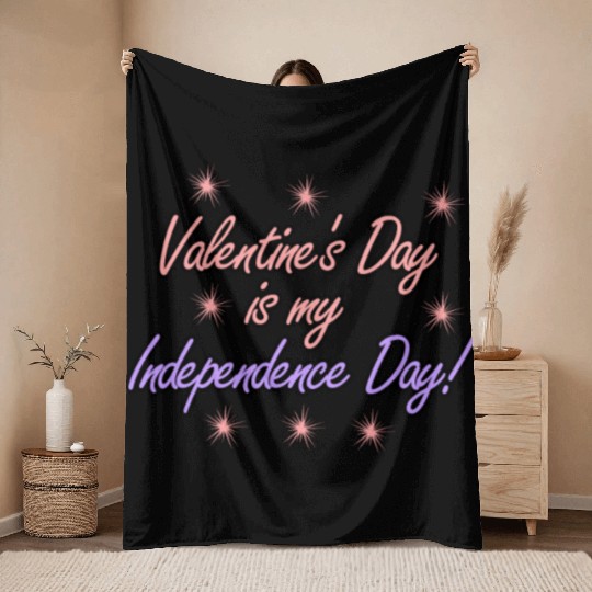 Single Alone Lonely valentine's day joke Throw Blankets