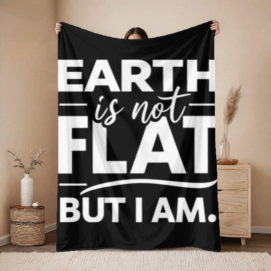 Flat Earth Satire Ironic Jokes Throw Blankets