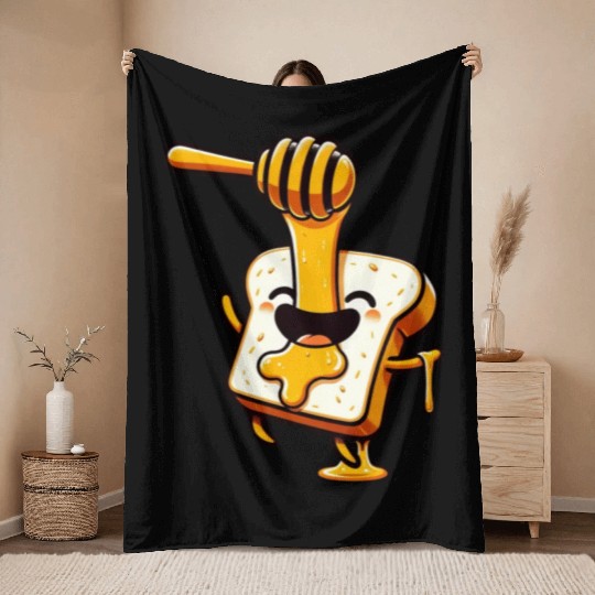 Toast with Honey Beekeeper Bee Honey Throw Blankets