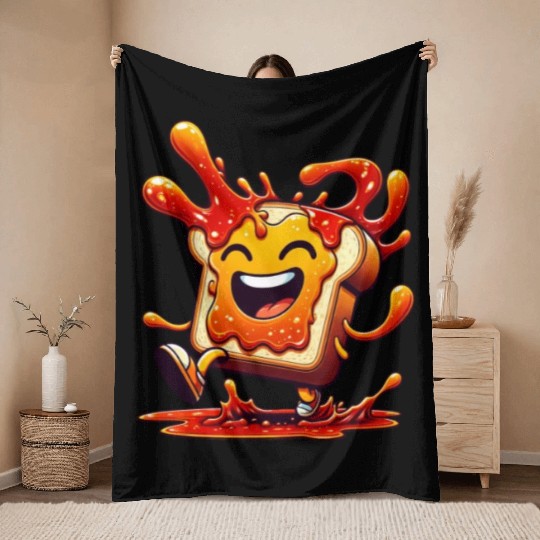 Jam Toast Delicious Breakfast Throw Blankets