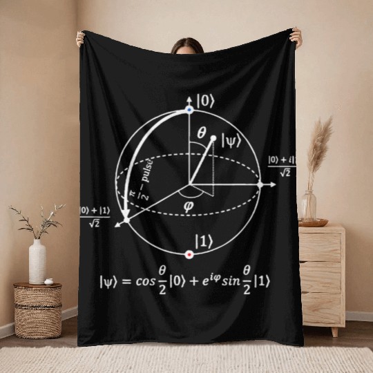 bloch sphere quantum information physics science Throw Blankets