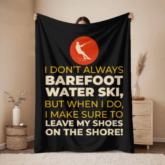 Barefoot Water Skiing Extreme Sports Barefooting Throw Blankets