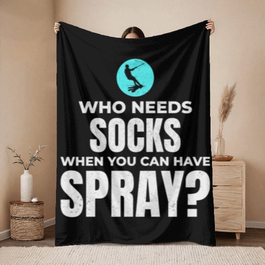 Barefoot Water Skiing Extreme Sports Barefooting Throw Blankets