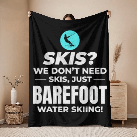 Barefoot Water Skiing Extreme Sports Barefooting Throw Blankets