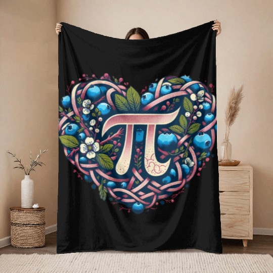 Blueberry Pi Day Throw Blankets