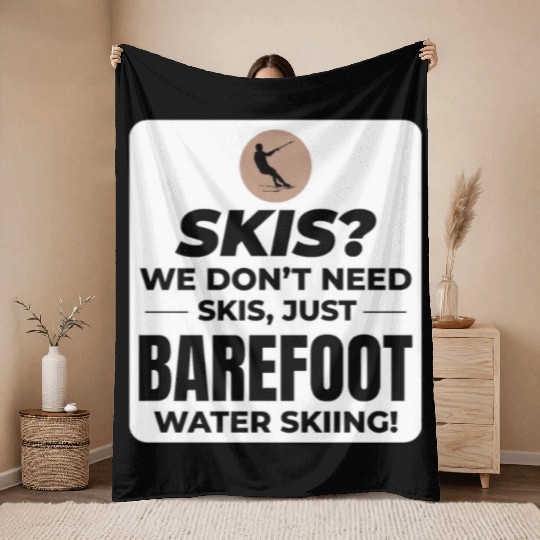 Barefoot Water Skiing Extreme Sports Barefooting Throw Blankets
