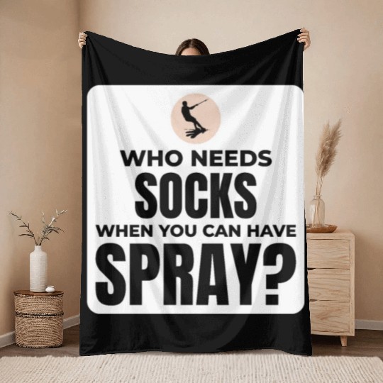 Barefoot Water Skiing Extreme Sports Barefooting Throw Blankets