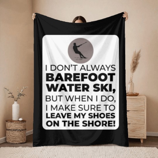 Barefoot Water Skiing Extreme Sports Barefooting Throw Blankets