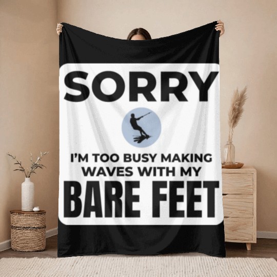 Barefoot Water Skiing Extreme Sports Barefooting Throw Blankets