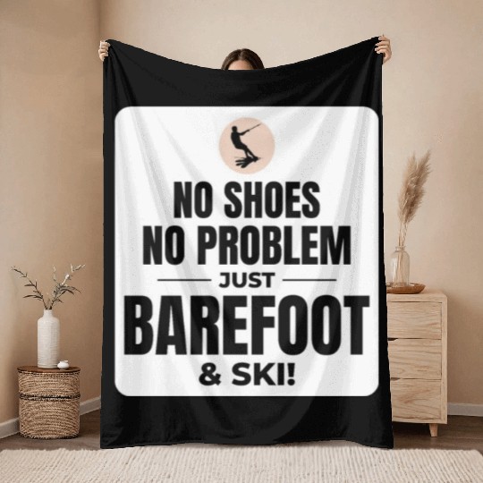 Barefoot Water Skiing Extreme Sports Barefooting Throw Blankets
