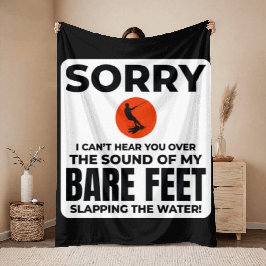 Barefoot Water Skiing Extreme Sports Barefooting Throw Blankets
