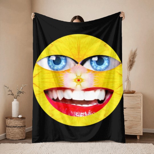 Smile Face Have a Nice Day Promote Happiness Joy Throw Blankets