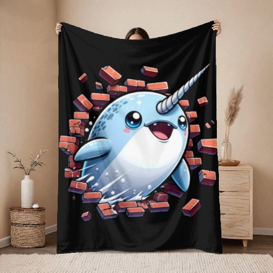 Narwhal Surprise Throw Blankets