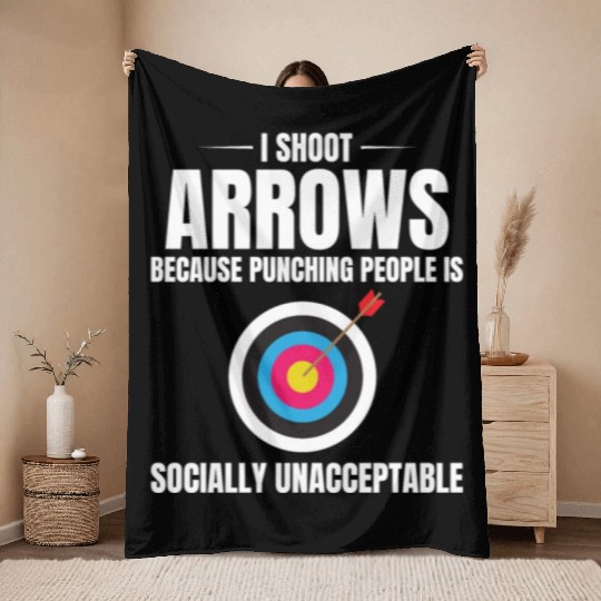 Archery Targets Archer Bullseye Shooting Sport Throw Blankets