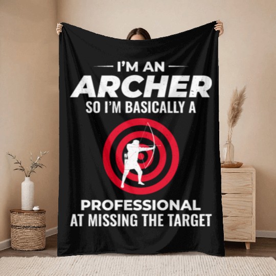 Archery Targets Archer Bullseye Shooting Sport Throw Blankets