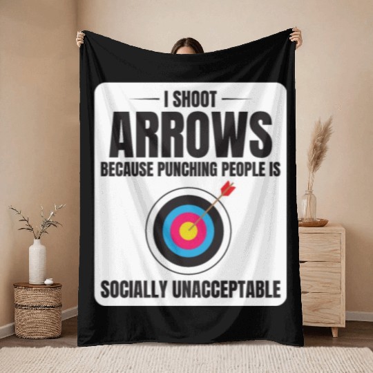 Archery Targets Archer Bullseye Shooting Sport Throw Blankets