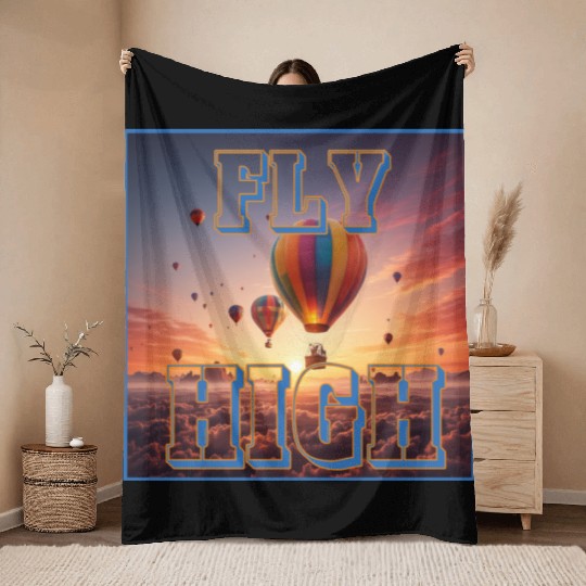 Novelty Fly High Throw Blankets