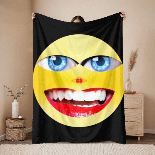 Smile Face Have a Nice Day Promote Happiness Joy Throw Blankets