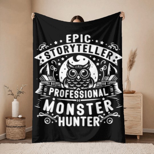 Epic Storyteller Professional Monster Hunter Throw Blankets
