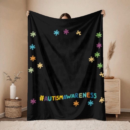 Proud To Be On The Spectrum Autism Awareness Throw Blankets