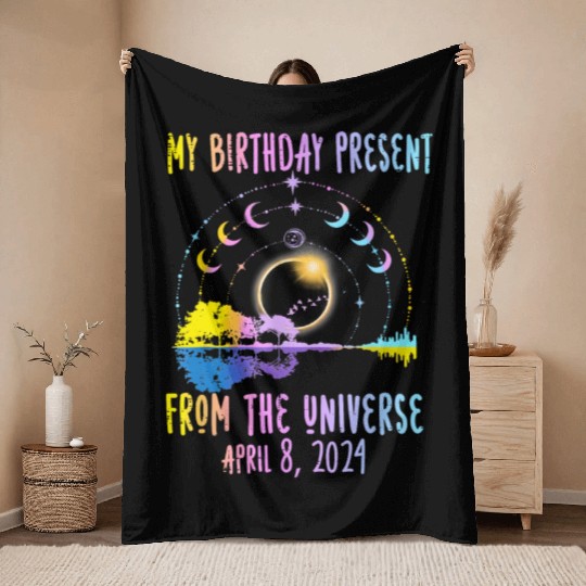 Total Solar Eclipse And Yes It's My Birthday April Throw Blankets
