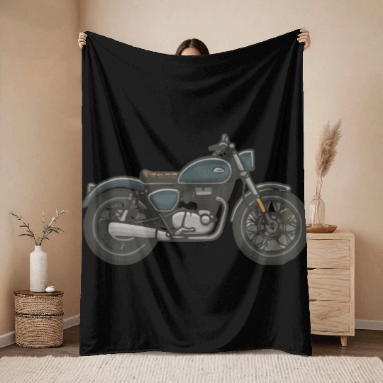 A classic motorcycle Throw Blankets