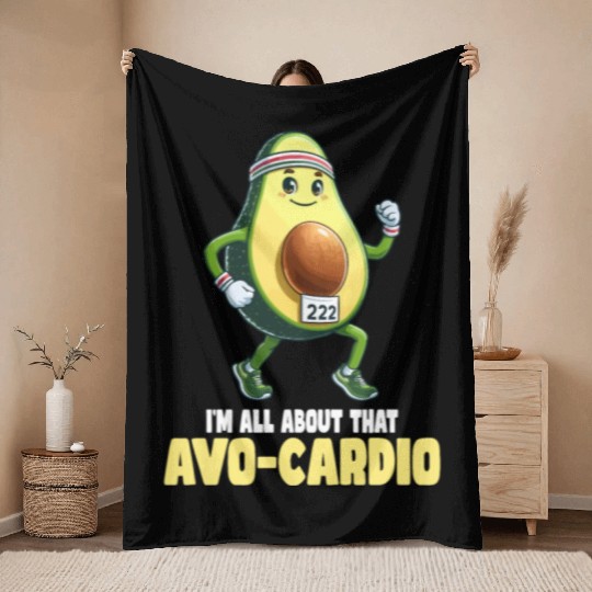 All About That Avo-Cardio Fun Run Throw Blankets