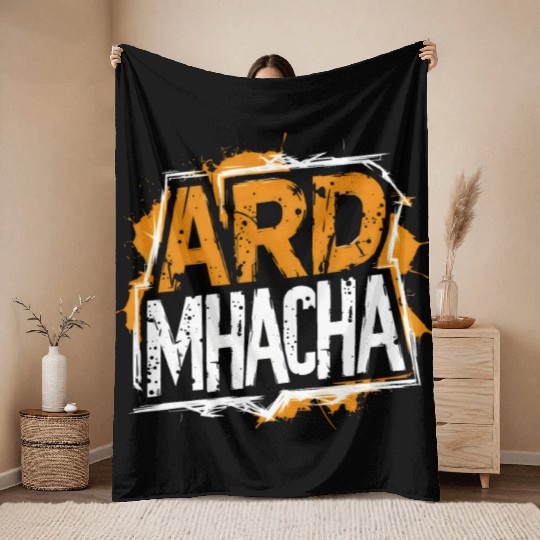 Armagh Ireland Irish Gaeilge in County Colours Throw Blankets